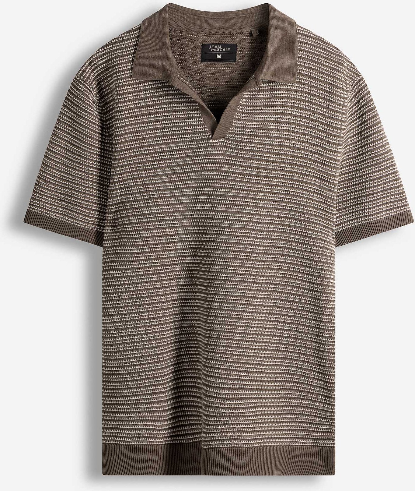 Thumbnail - Poloshirt - Strick - hellbraun