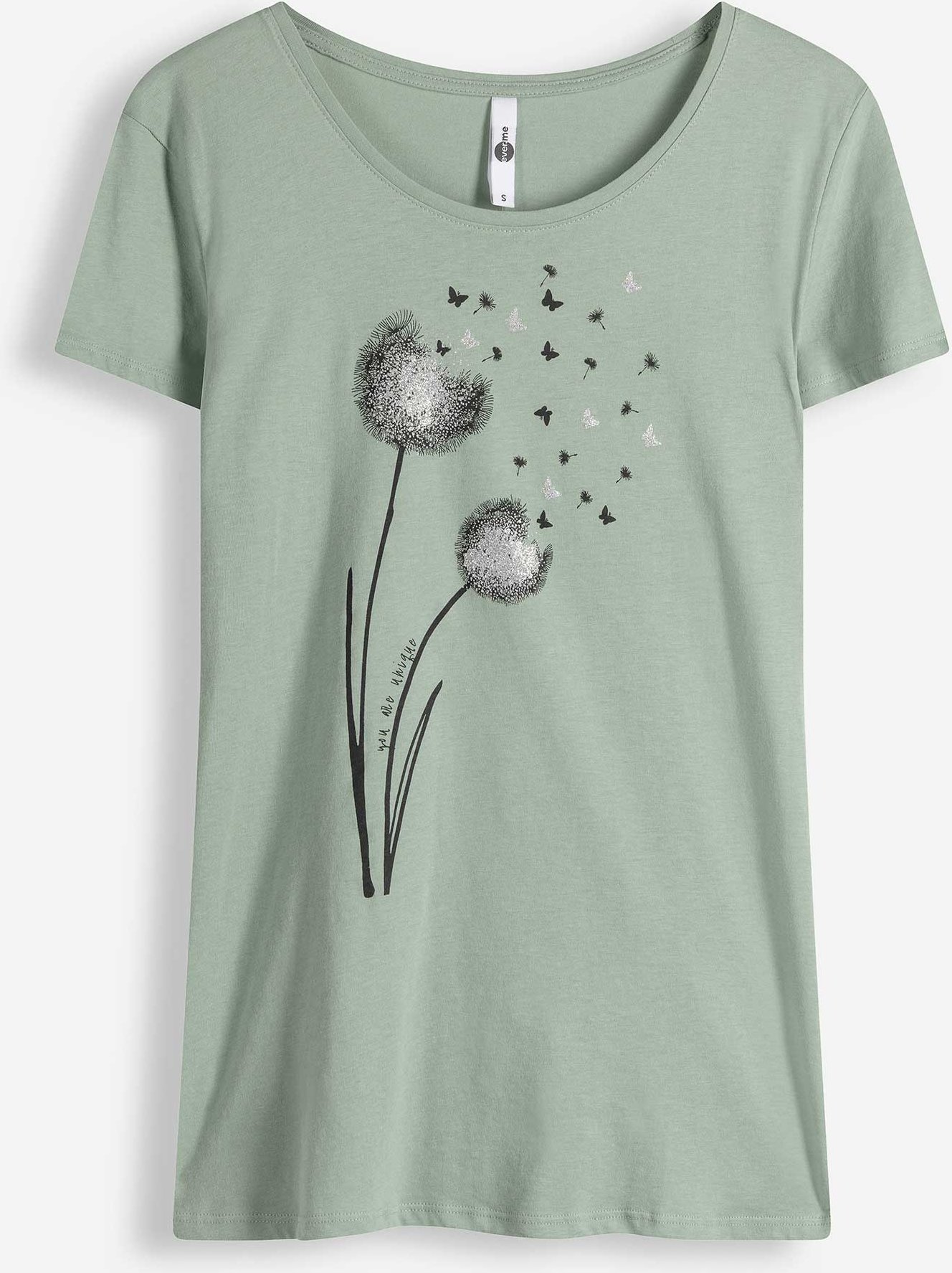 T-Shirt - Glitzerprint - türkis