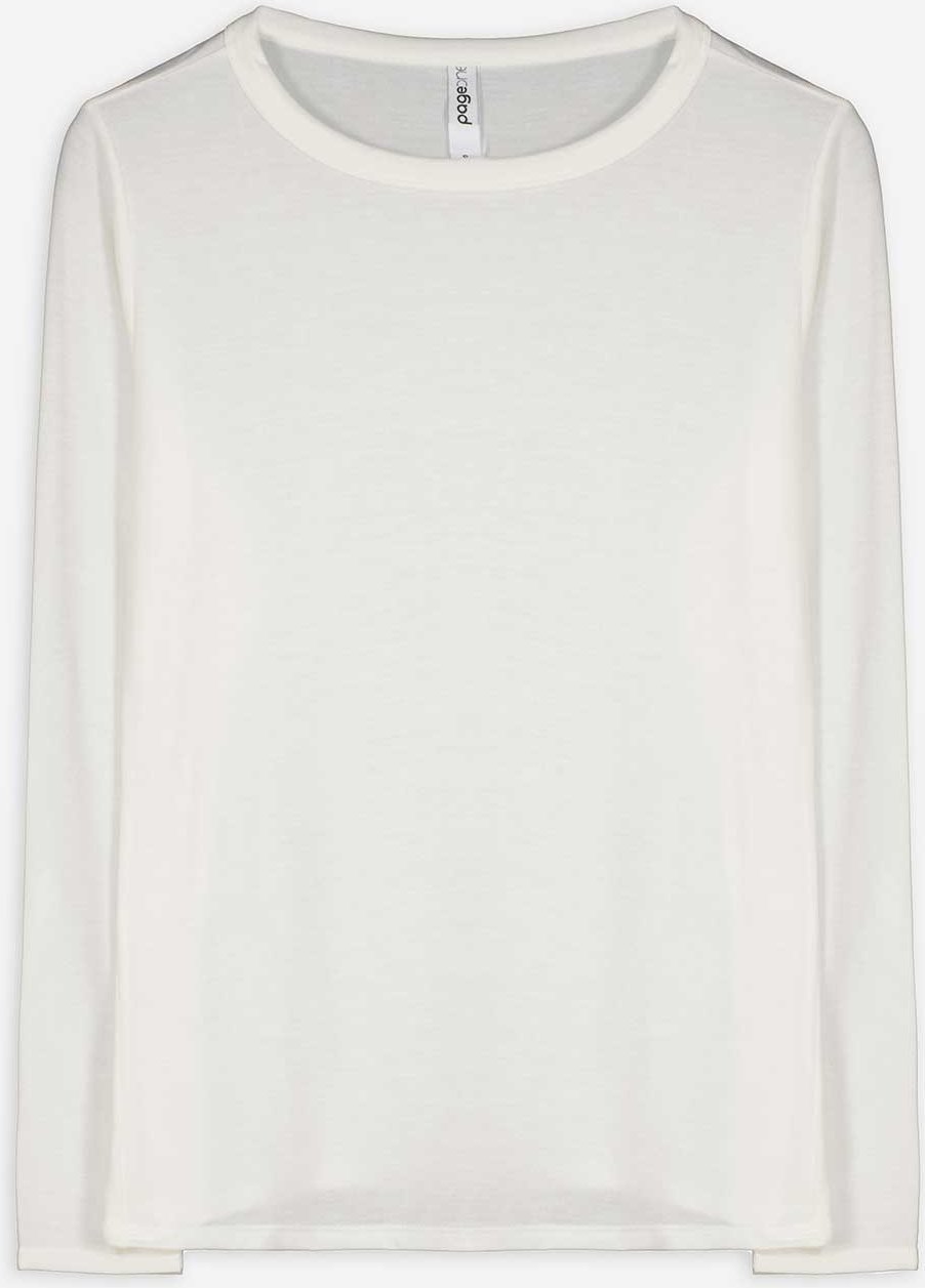 Thumbnail - Langarmshirt - Viskose-Anteil - weiß