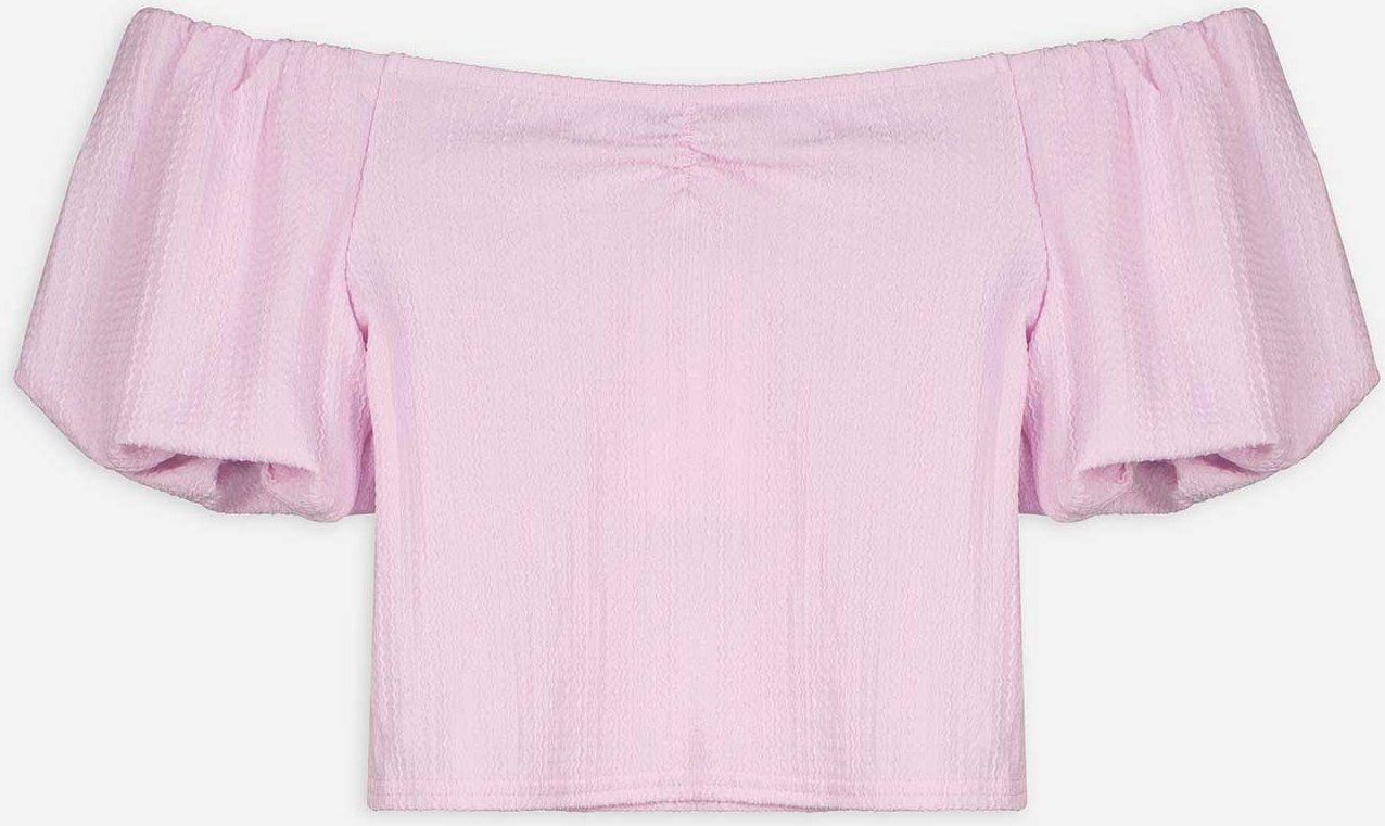 Blusenshirt - Puffärmel - rosa