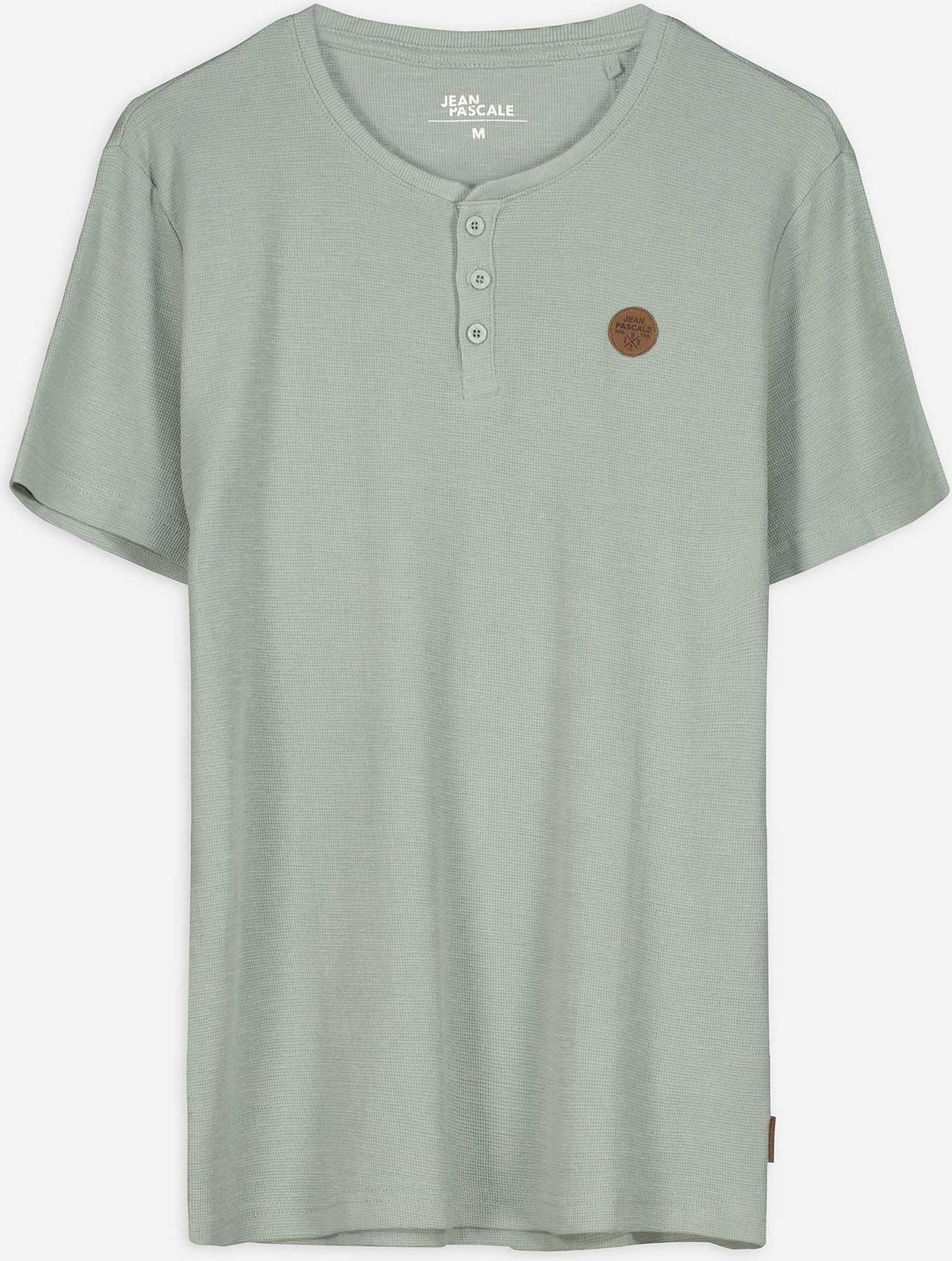 T-Shirt - Knopfleiste - hellgrün