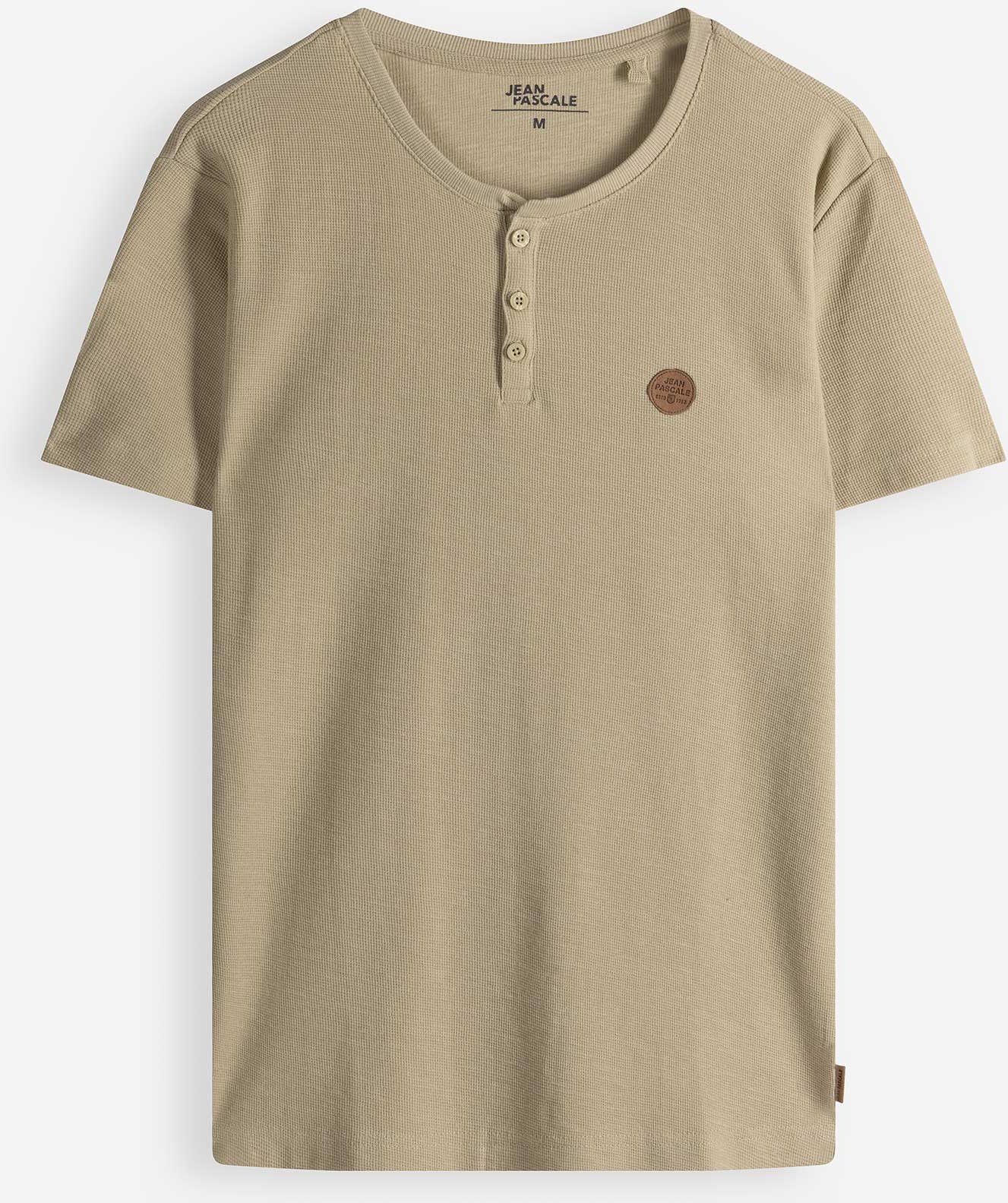 T-Shirt - Knopfleiste - beige