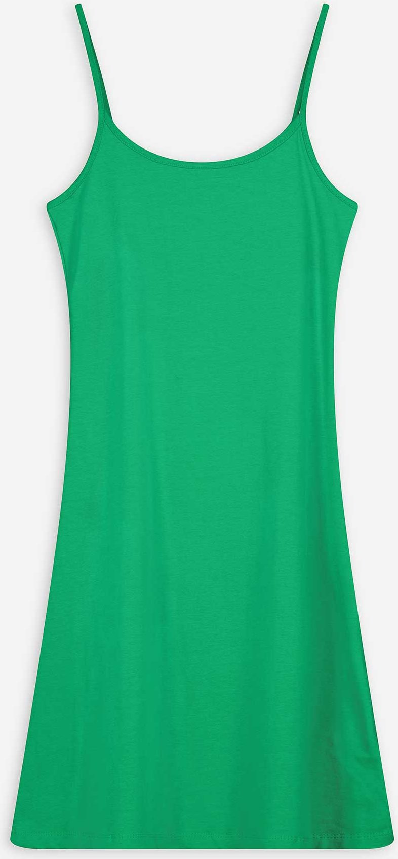 Kleid in A-Linie - Spaghettiträger - grün