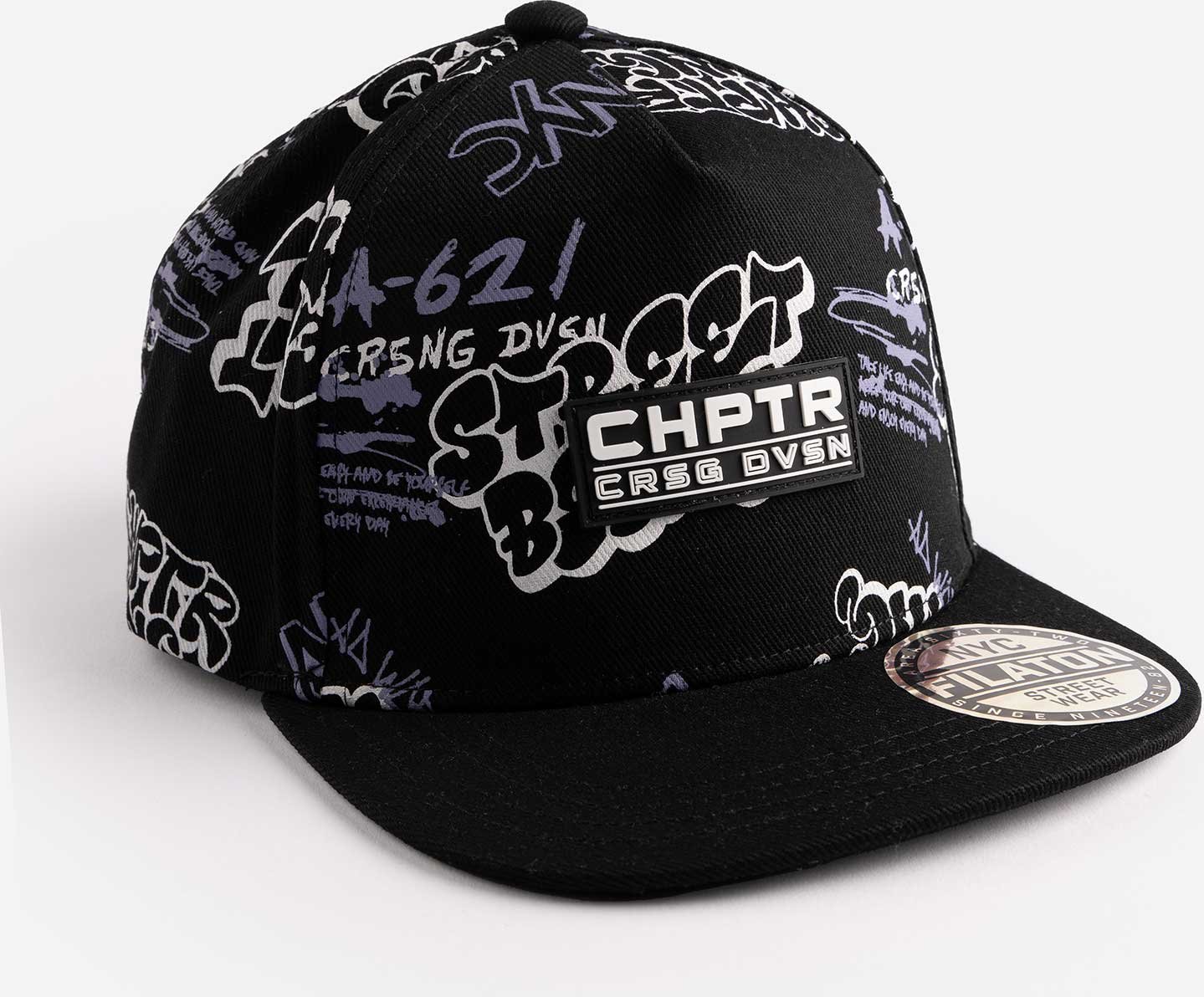 Basecap - Allover-Print - schwarz