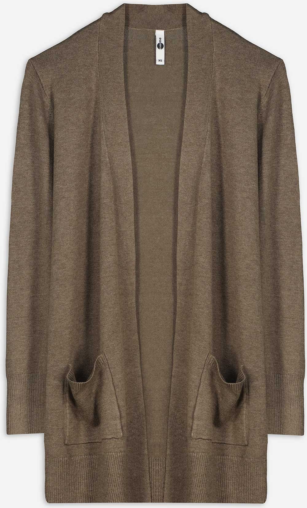 Thumbnail - Longcardigan - Aufgesetze Taschen - dunkelgrau
