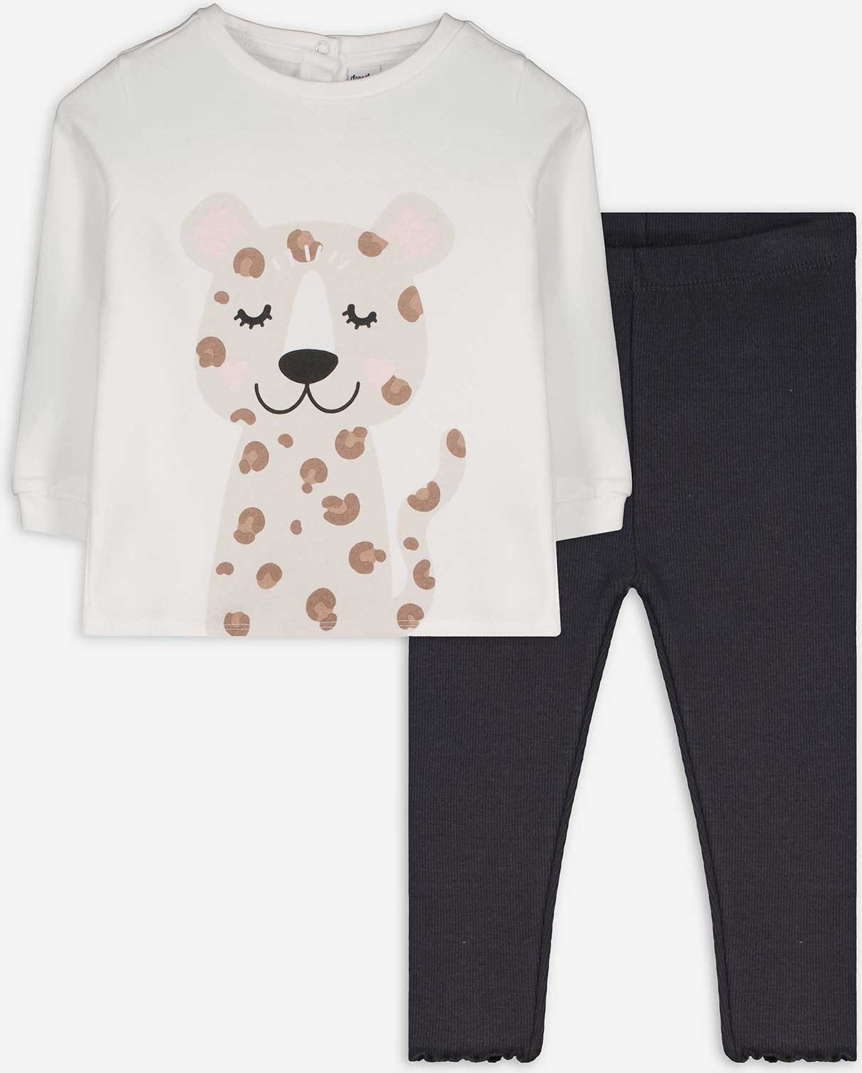 Thumbnail - Set aus Sweatshirt und Leggings - Print - weiß