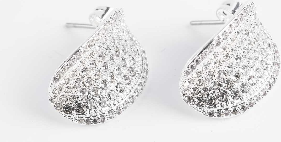 Ohrringe - Ziersteine - silberfarben