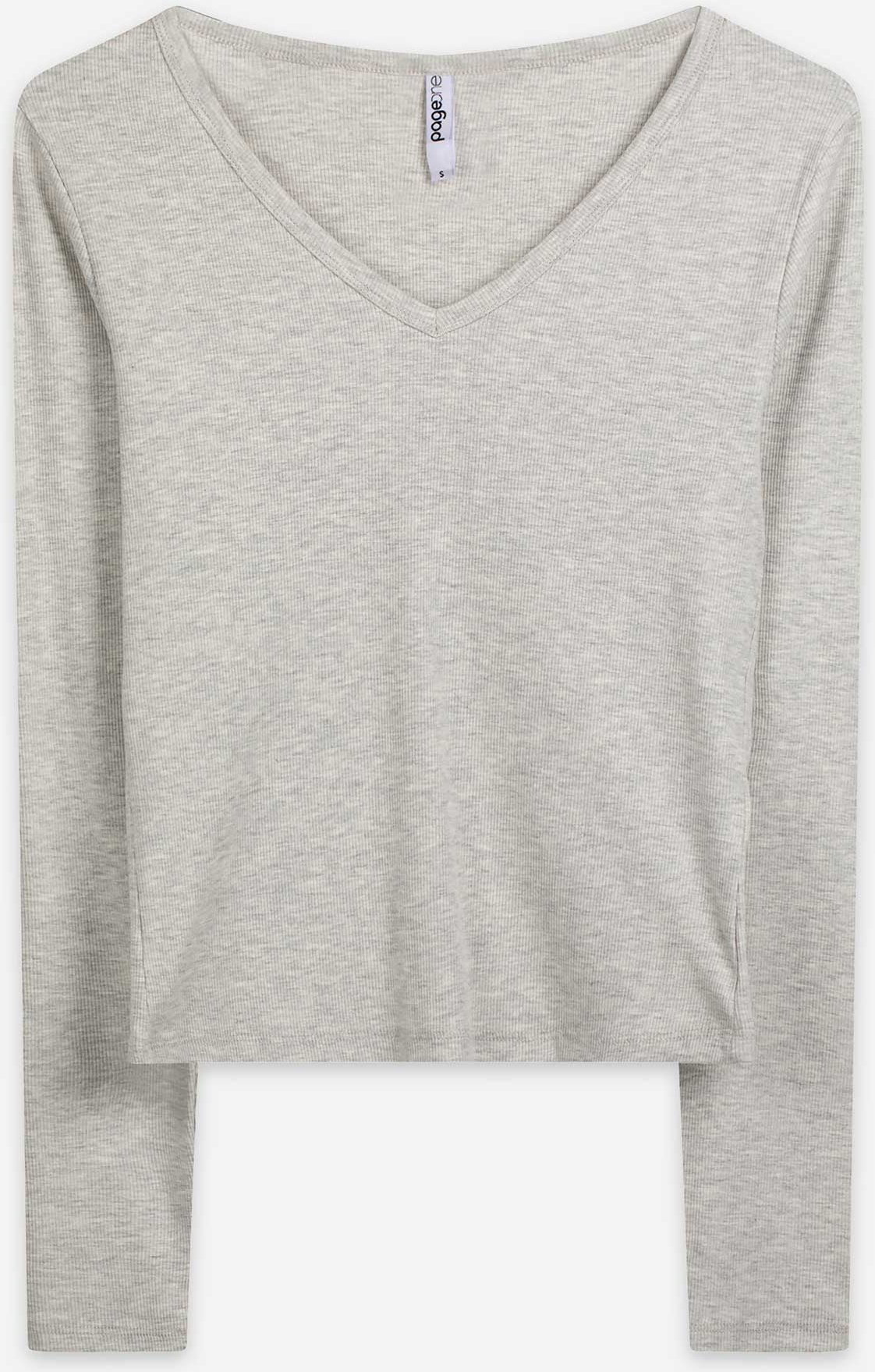 Langarmshirt - Modal-Anteil - hellgrau