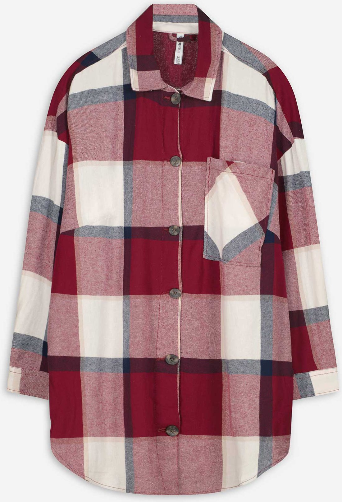 Thumbnail - Longshirt - Hemdkragen - dunkelrot