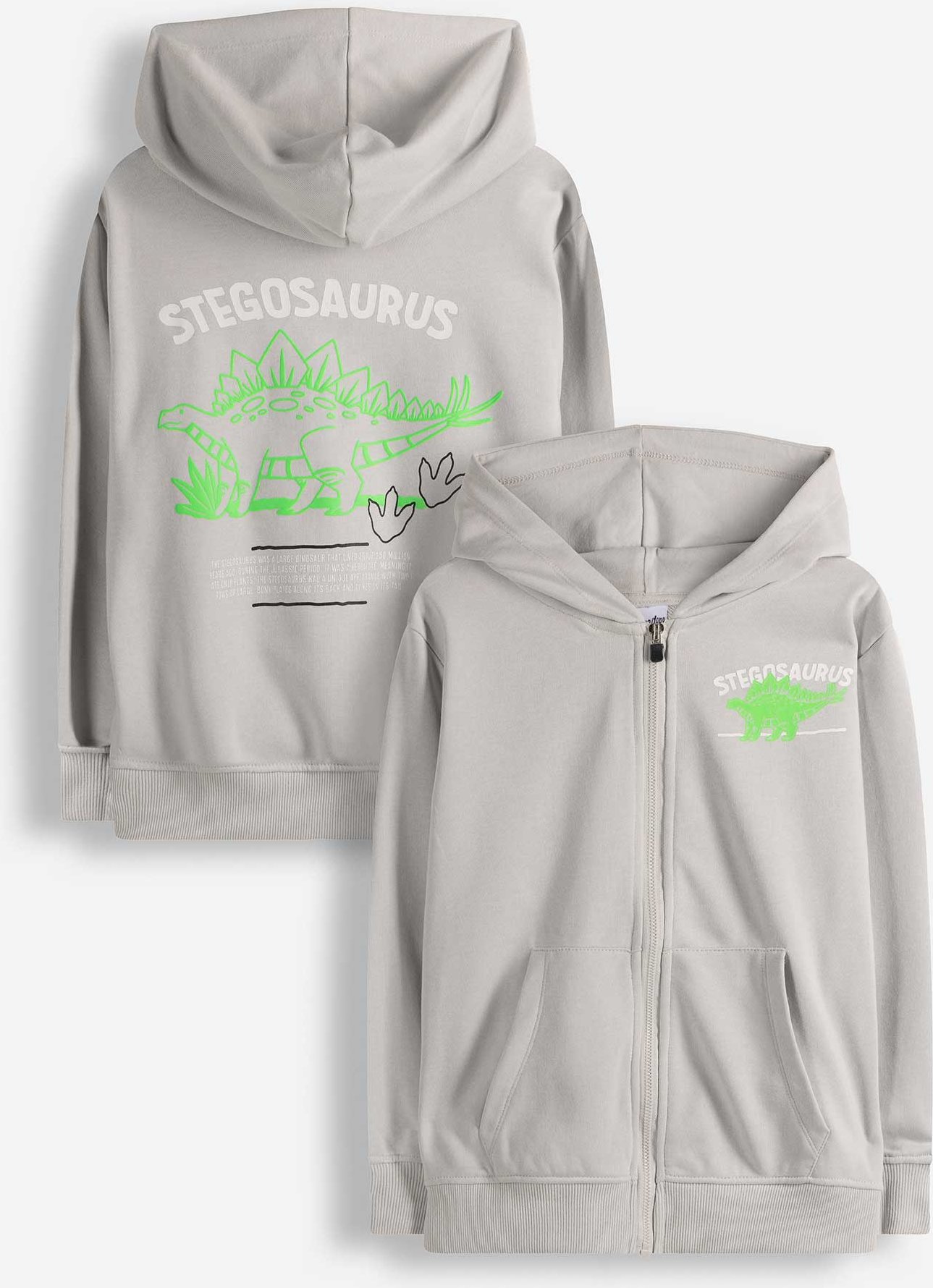 Sweatjacke - Rückenprint - hellgrau