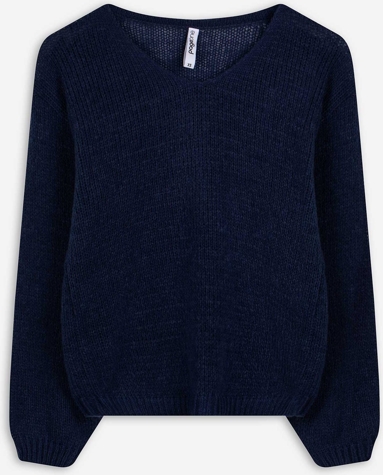 Strickpullover - V-Ausschnitt - dunkelblau