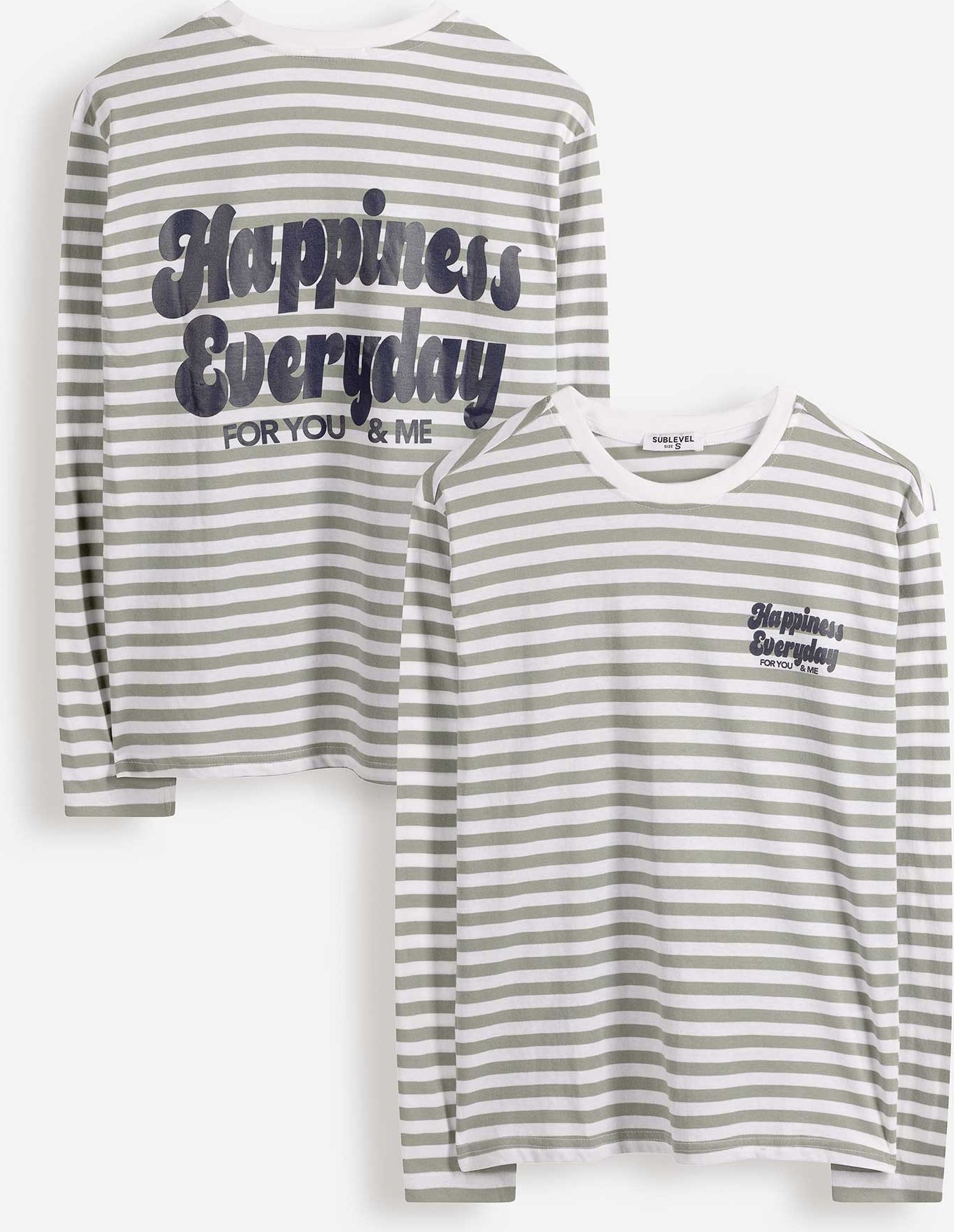 Langarmshirt - Streifen - grün