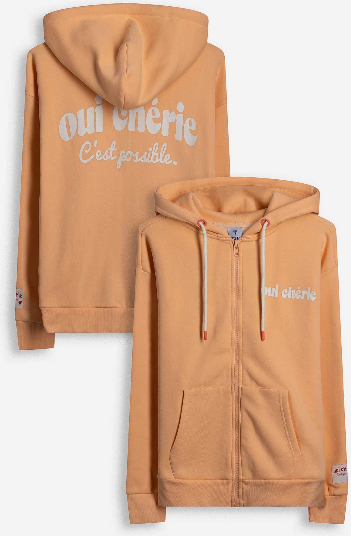 Sweatjacke - Print - orange