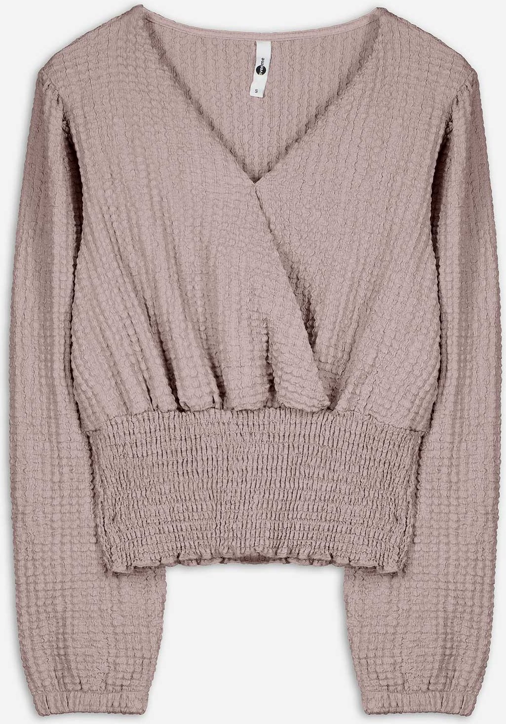 Thumbnail - Langarmshirt - Crinkle-Optik - beige