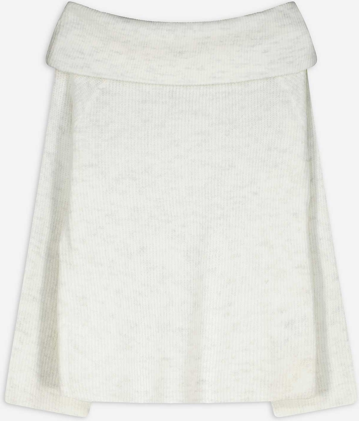 Strickpullover - Carmen-Ausschnitt - weiß