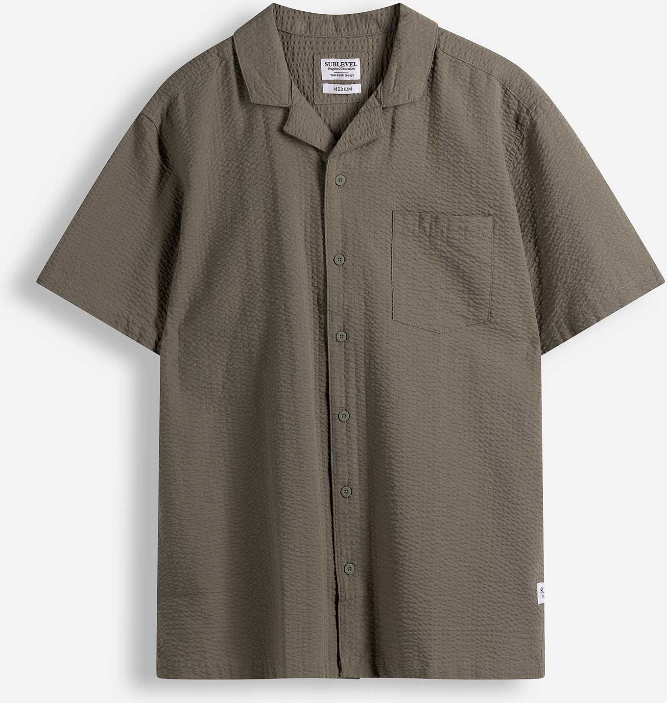 Hemd - Seersucker - dunkelgrün