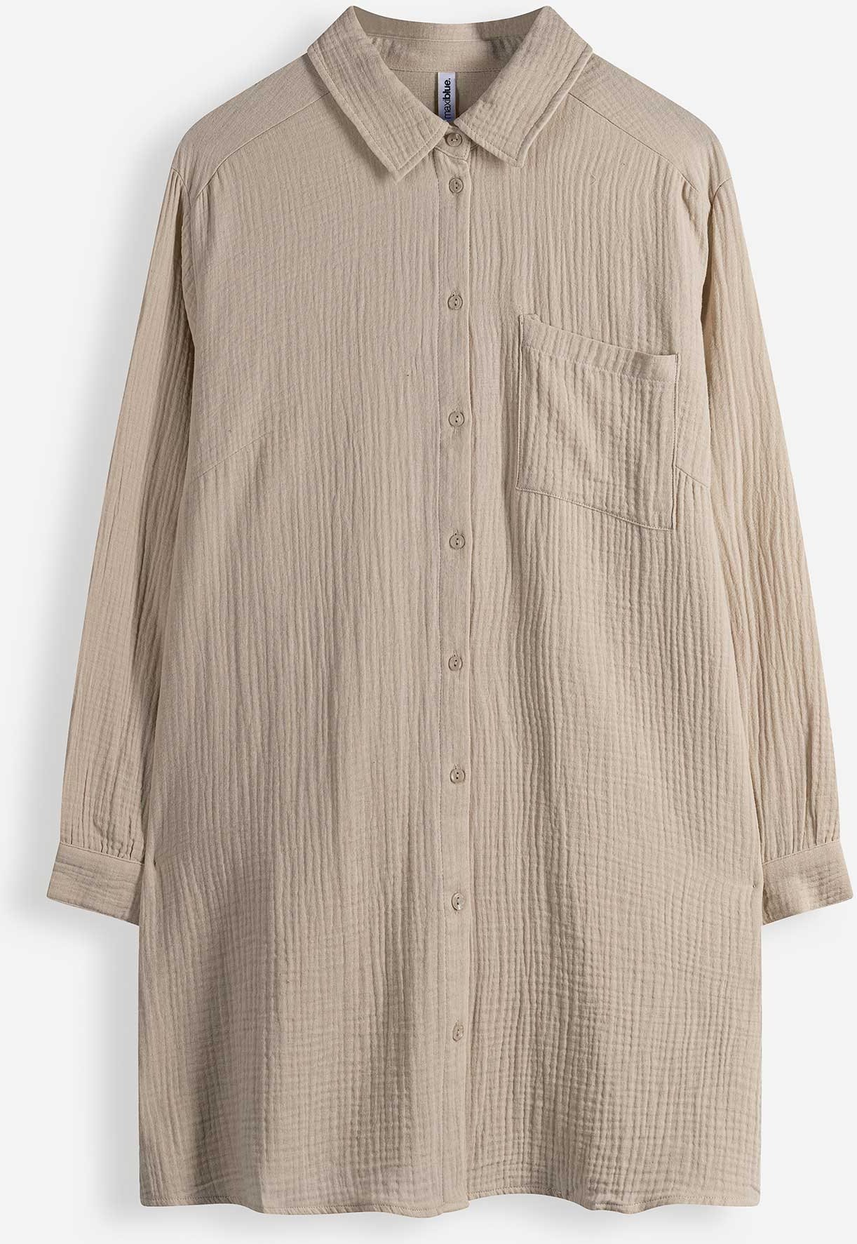 Bluse - Musselin - beige
