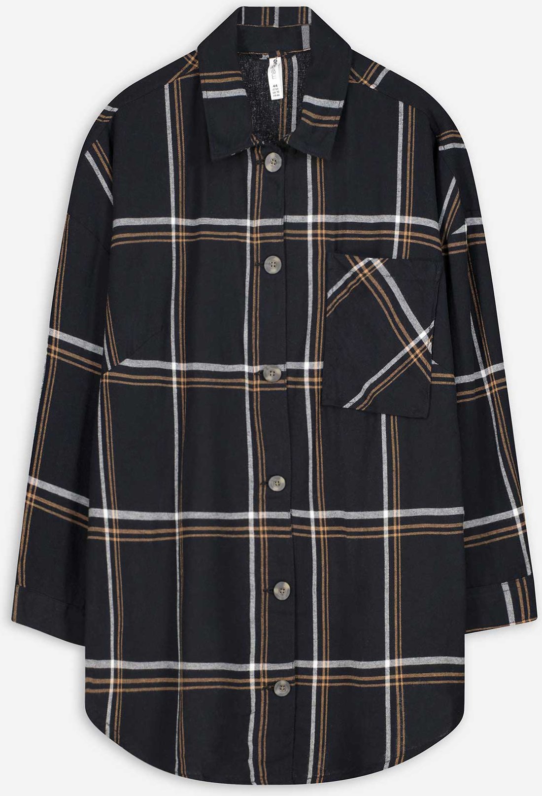 Longshirt - Hemdkragen - schwarz