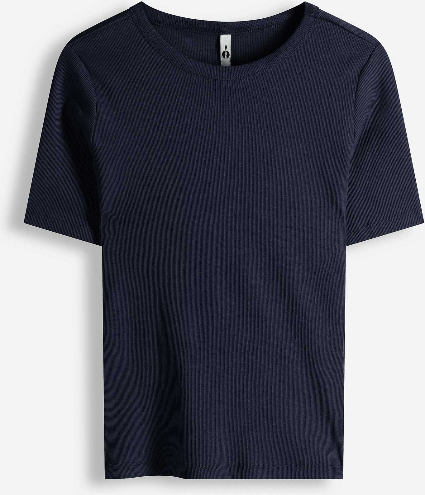 T-Shirt - Rippenstruktur - dunkelblau