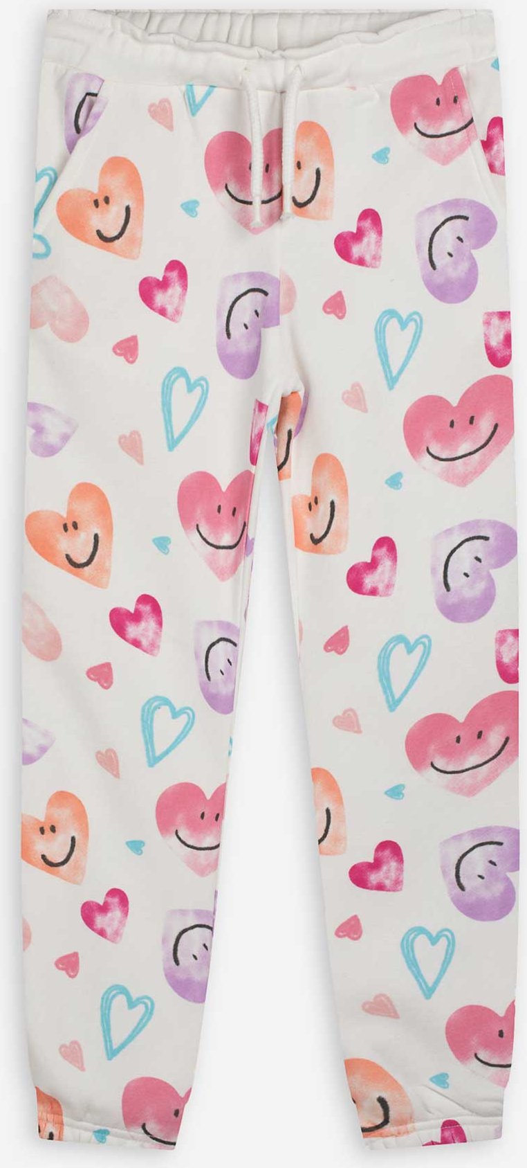 Jogginghose - Allover-Print - weiß