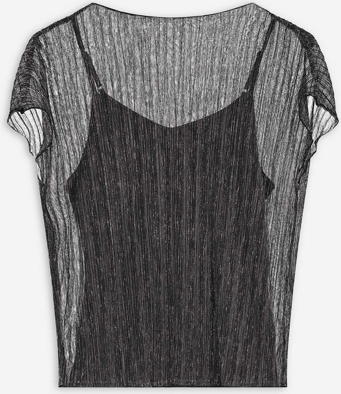 T-Shirt - Glitzerstoff - schwarz