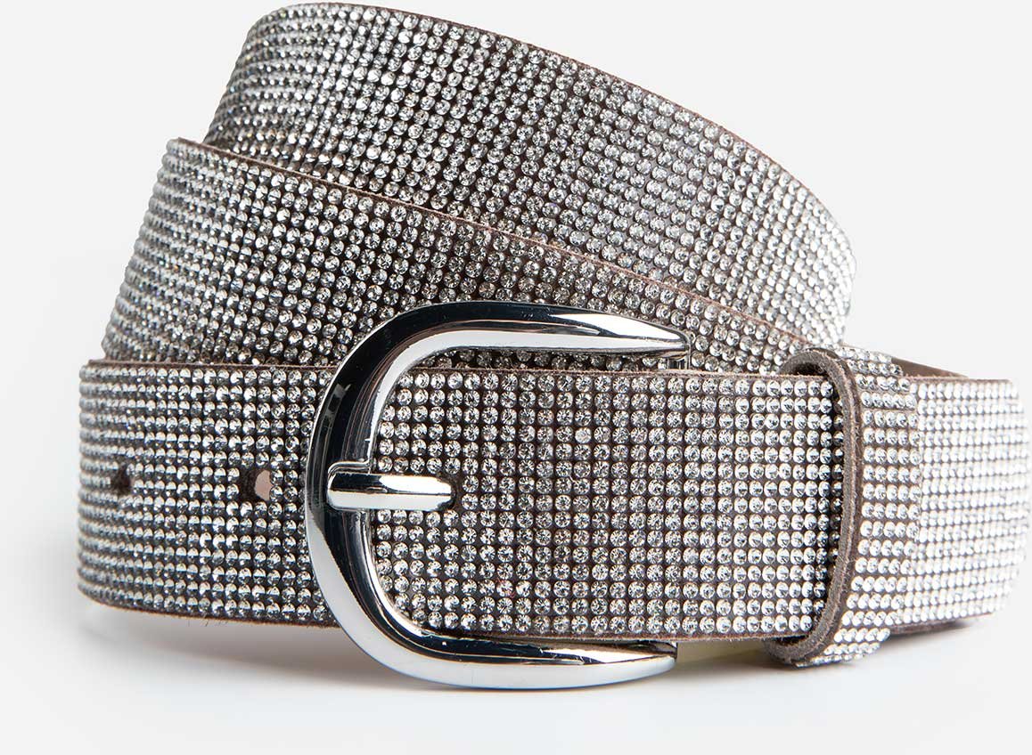 Gürtel - Ziersteine - grau