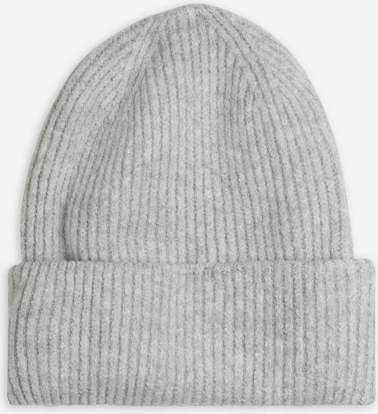 Mütze - Rippstrick - hellgrau