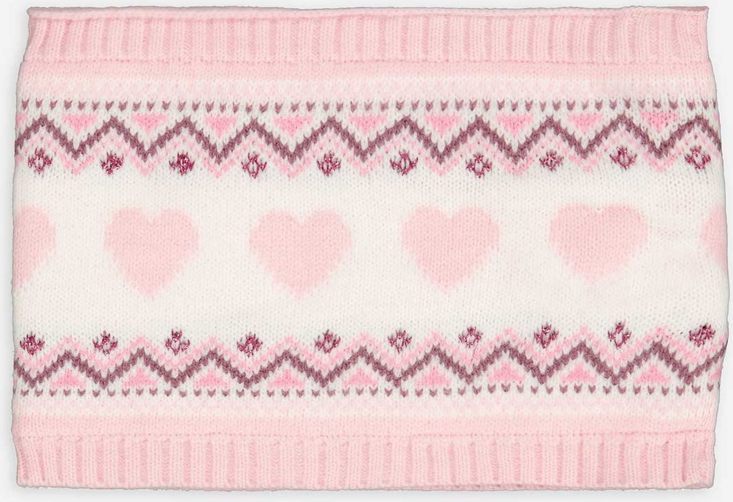 Loop-Schal - Norweger-Muster - weiß