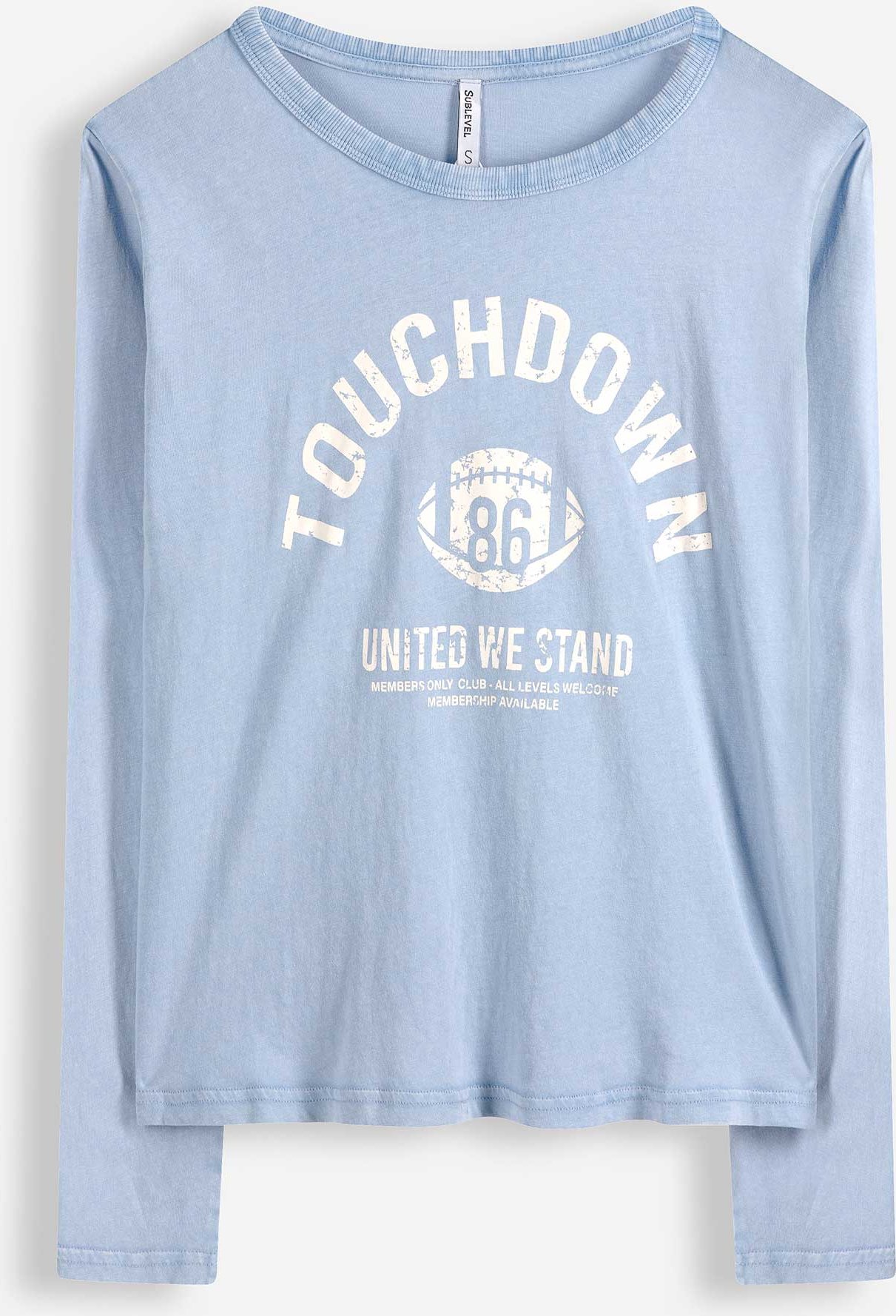 Langarmshirt - Frontprint - hellblau
