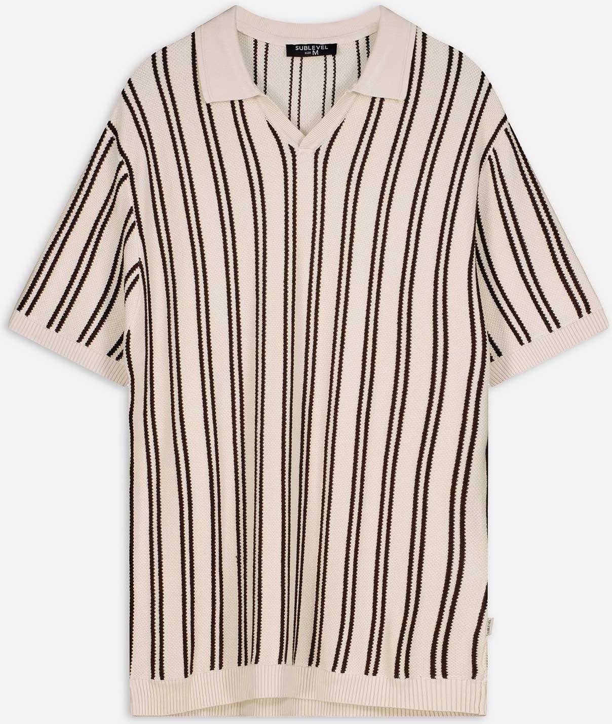 Poloshirt - Streifen - dunkelbraun