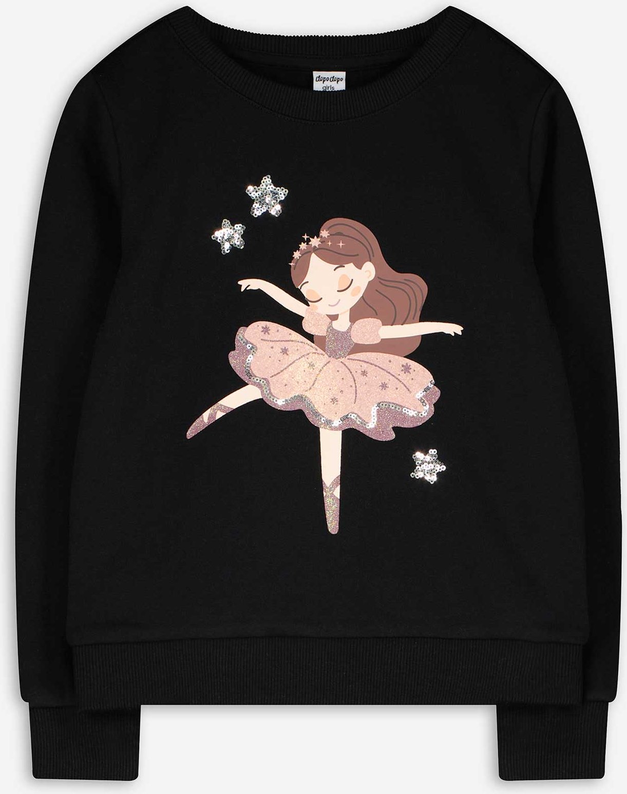 Sweatshirt - Paillettenbesatz - schwarz