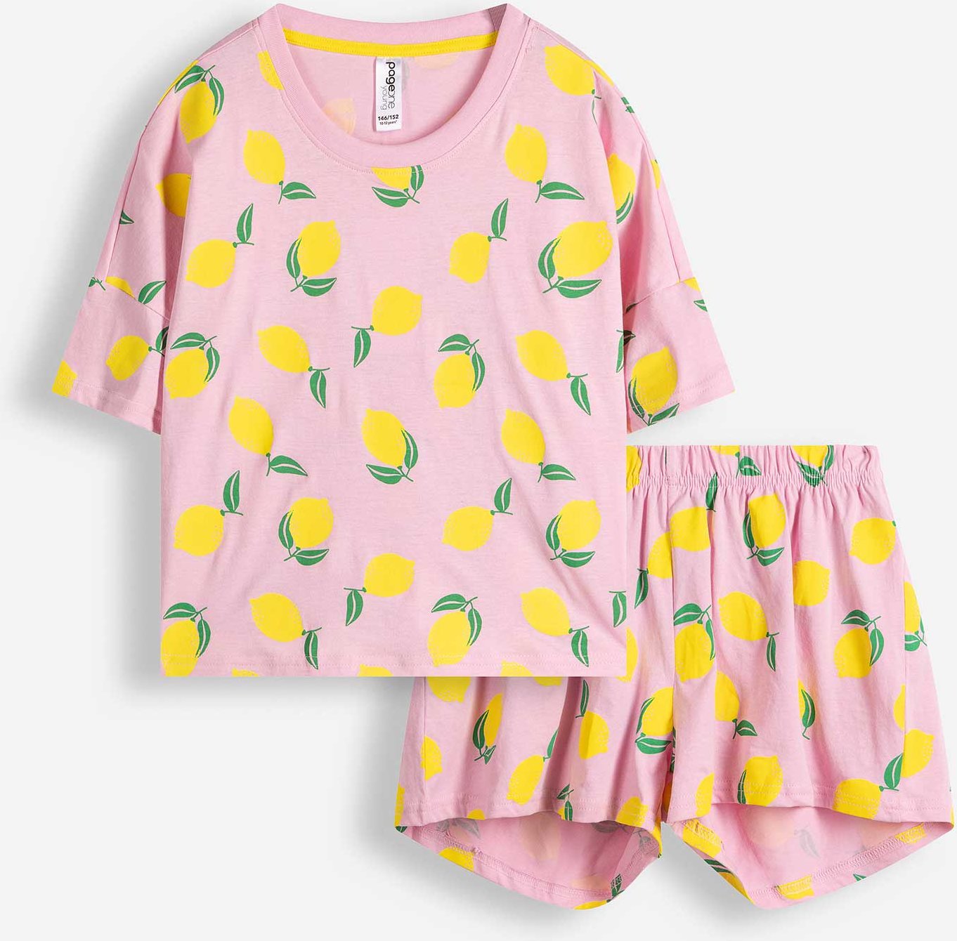 Pyjama Set aus Shirt und Shorts - Allover-Muster - lila