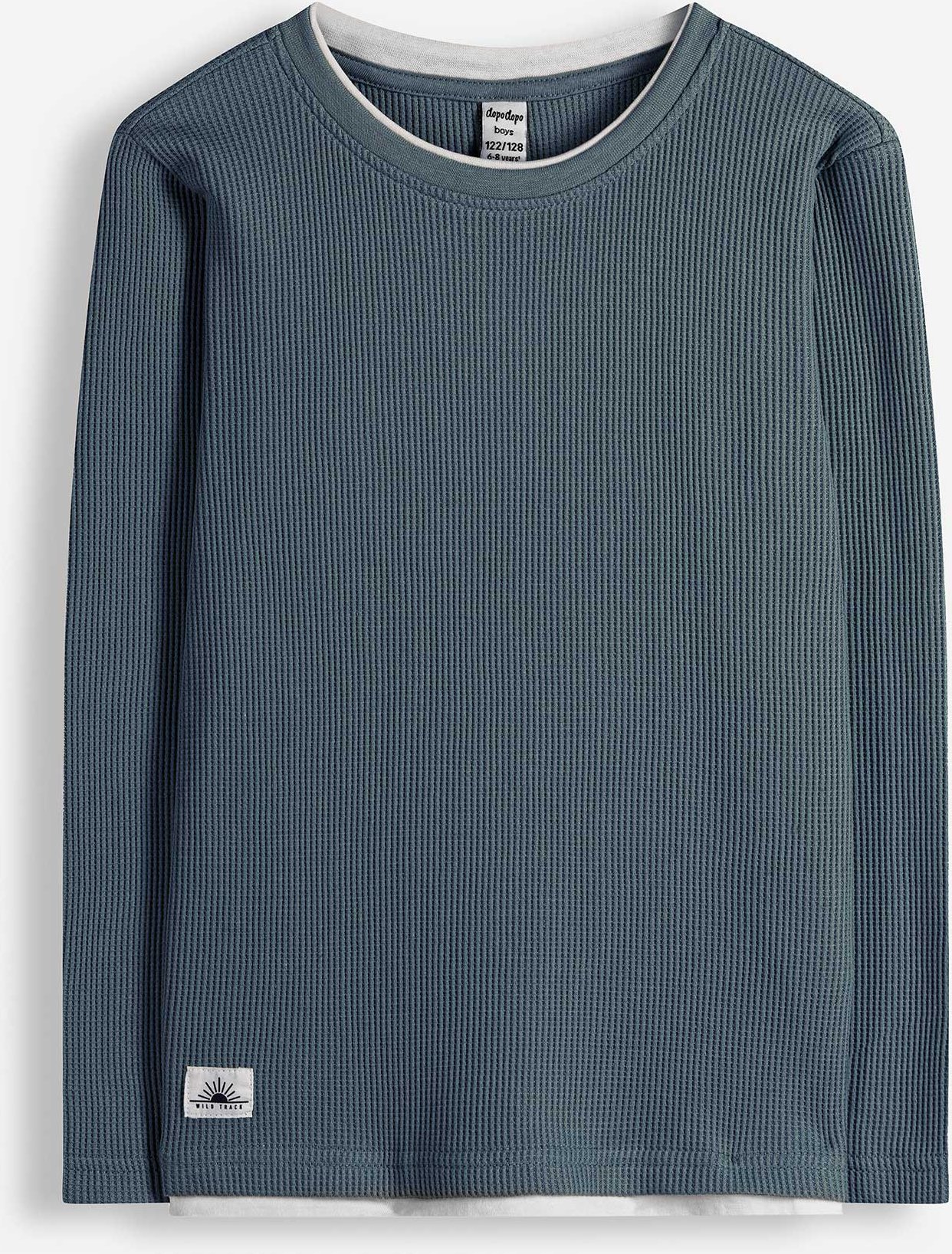 Langarmshirt - Waffelstruktur - dunkelblau