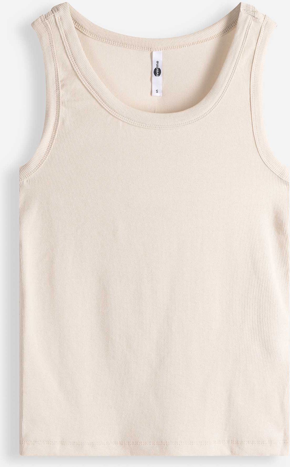 Top - Rippenstruktur - weiß