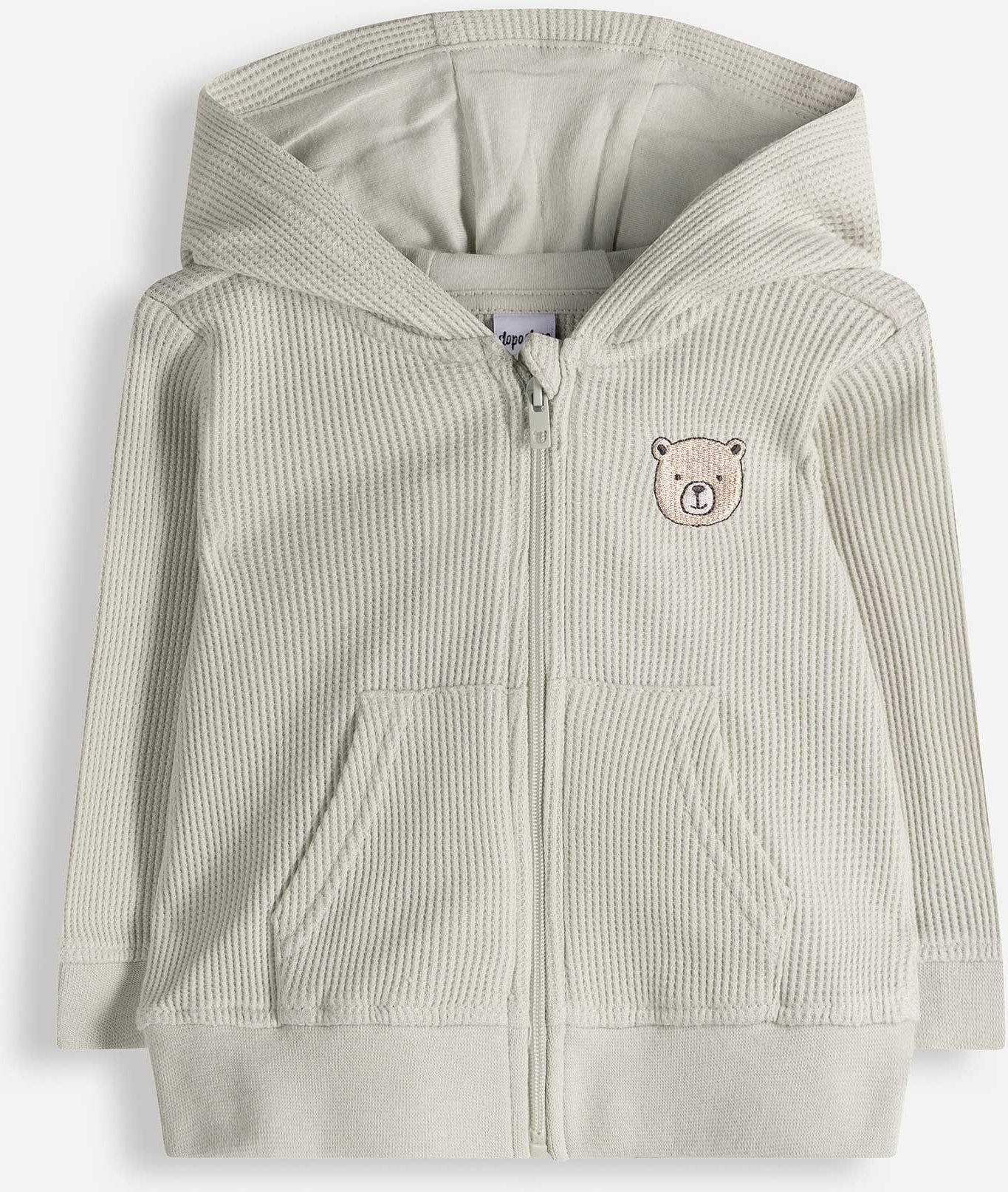 Thumbnail - Sweatjacke - Waffelstruktur - hellgrün