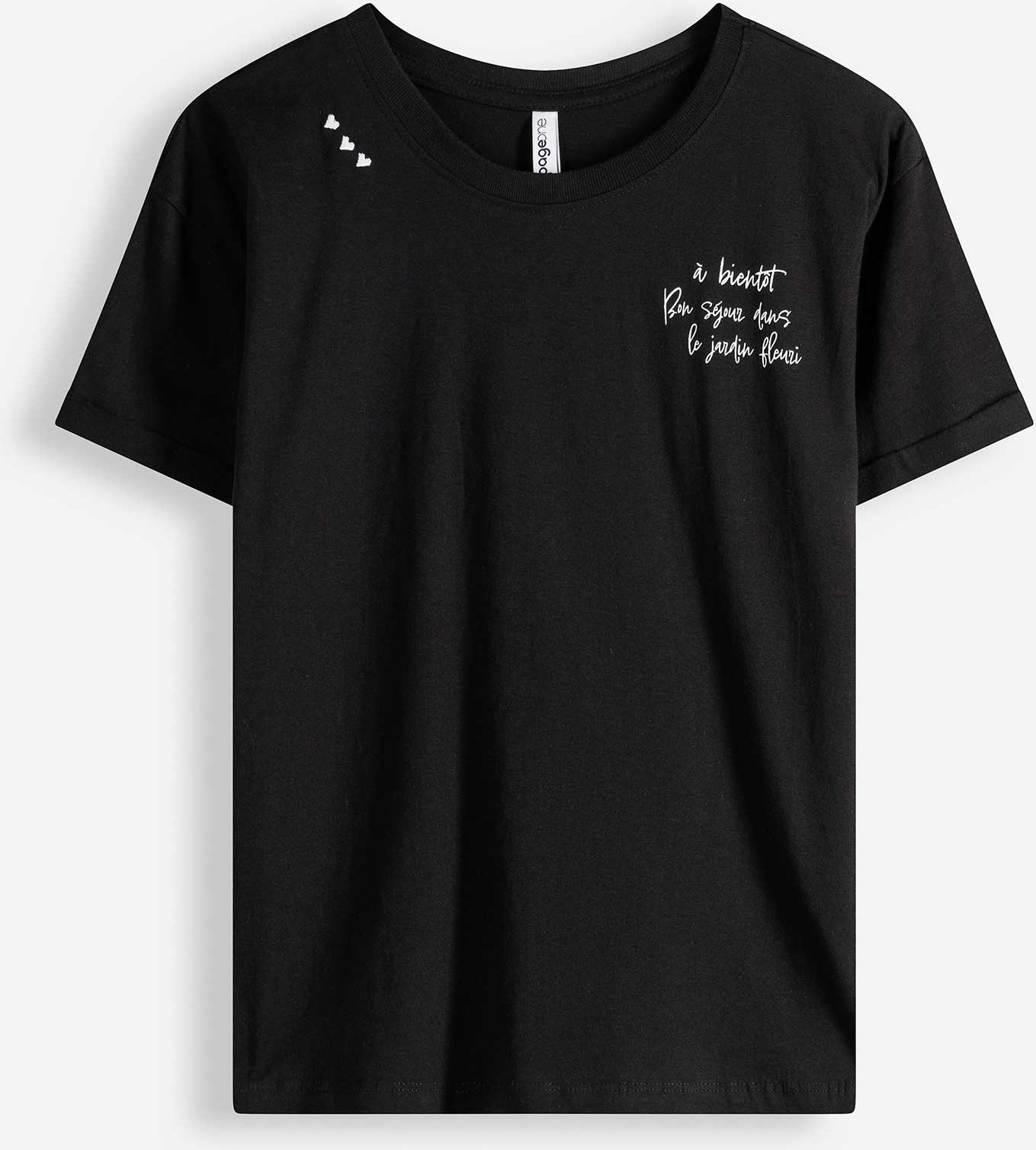 T-Shirt - Stickereien - schwarz