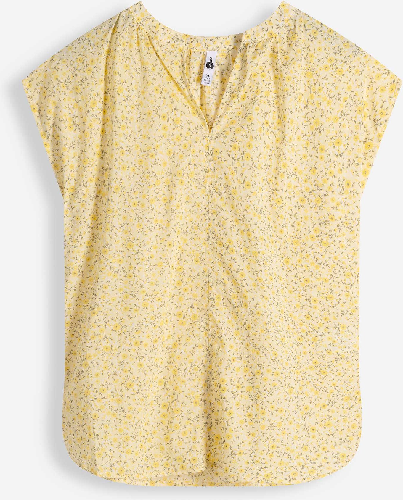 Blusenshirt - Allover-Print - hellgelb