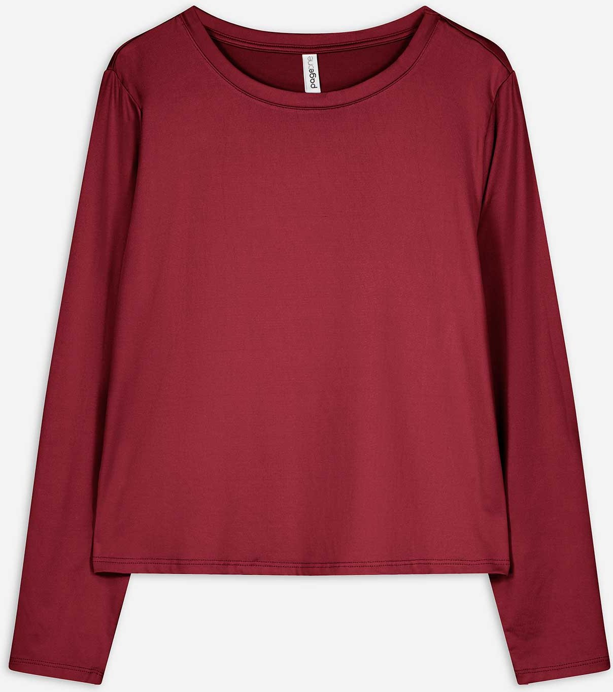 Langarmshirt - Slim Fit - dunkelrot