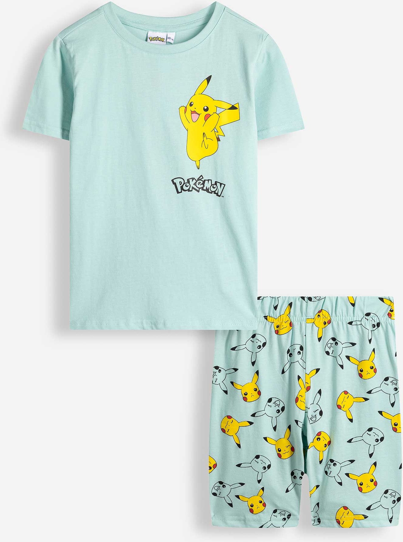 Pyjama Set aus Shirt und Shorts - Pokémon - türkis