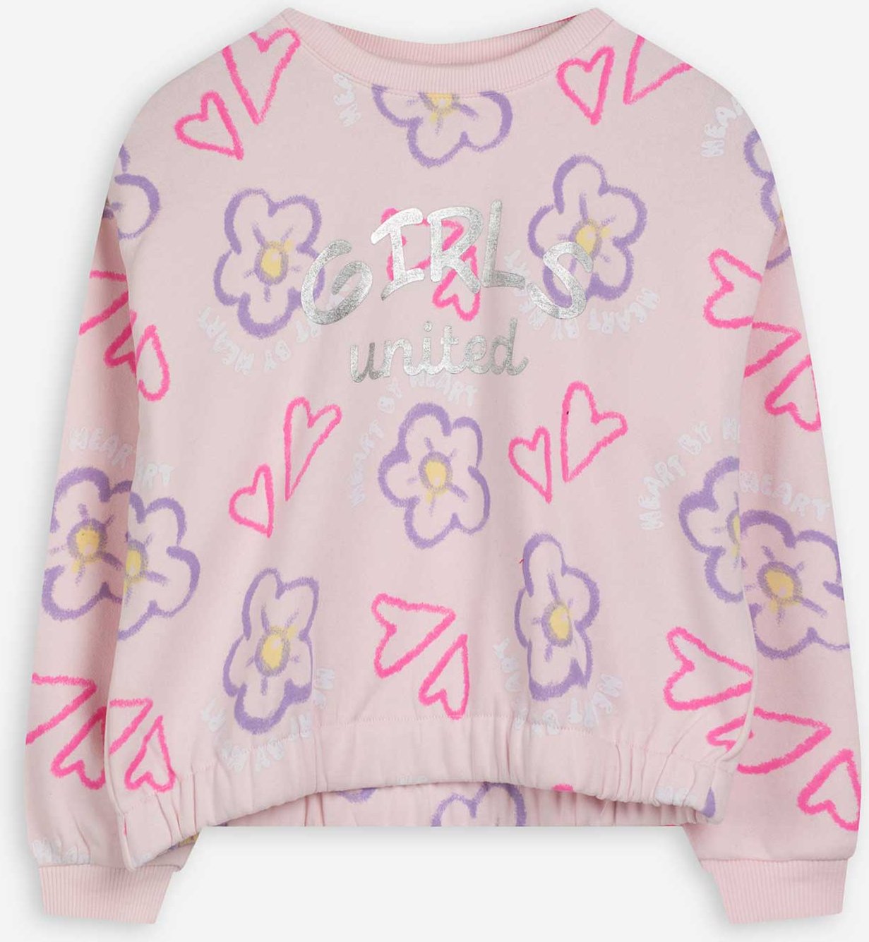 Sweatshirt - Allover-Print - rosa