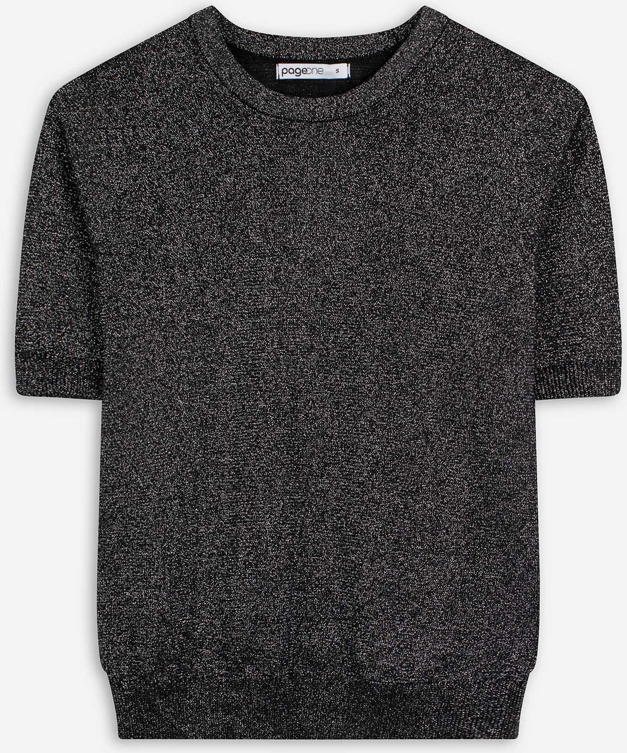 Strickshirt - Lurex - schwarz