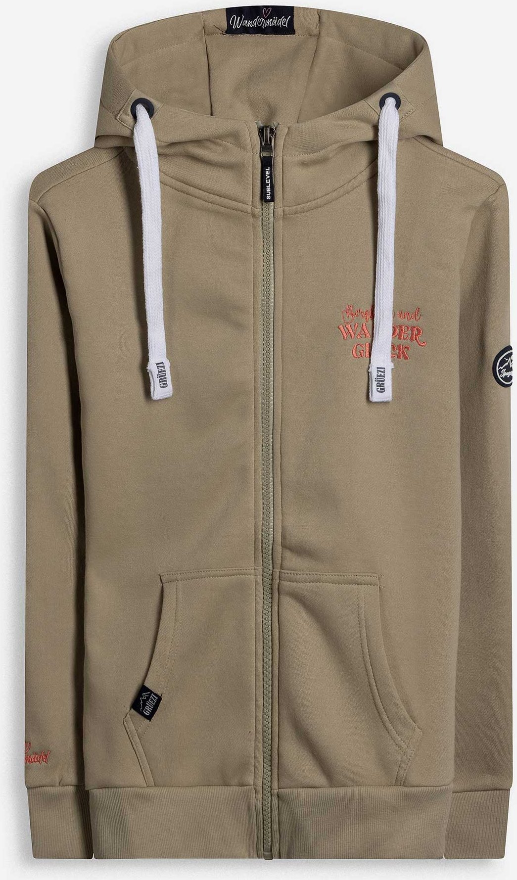 Sweatjacke - Print - hellgrün