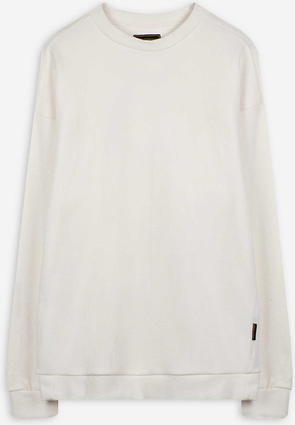 Sweatshirt - Rundhals-Ausschnitt - weiß