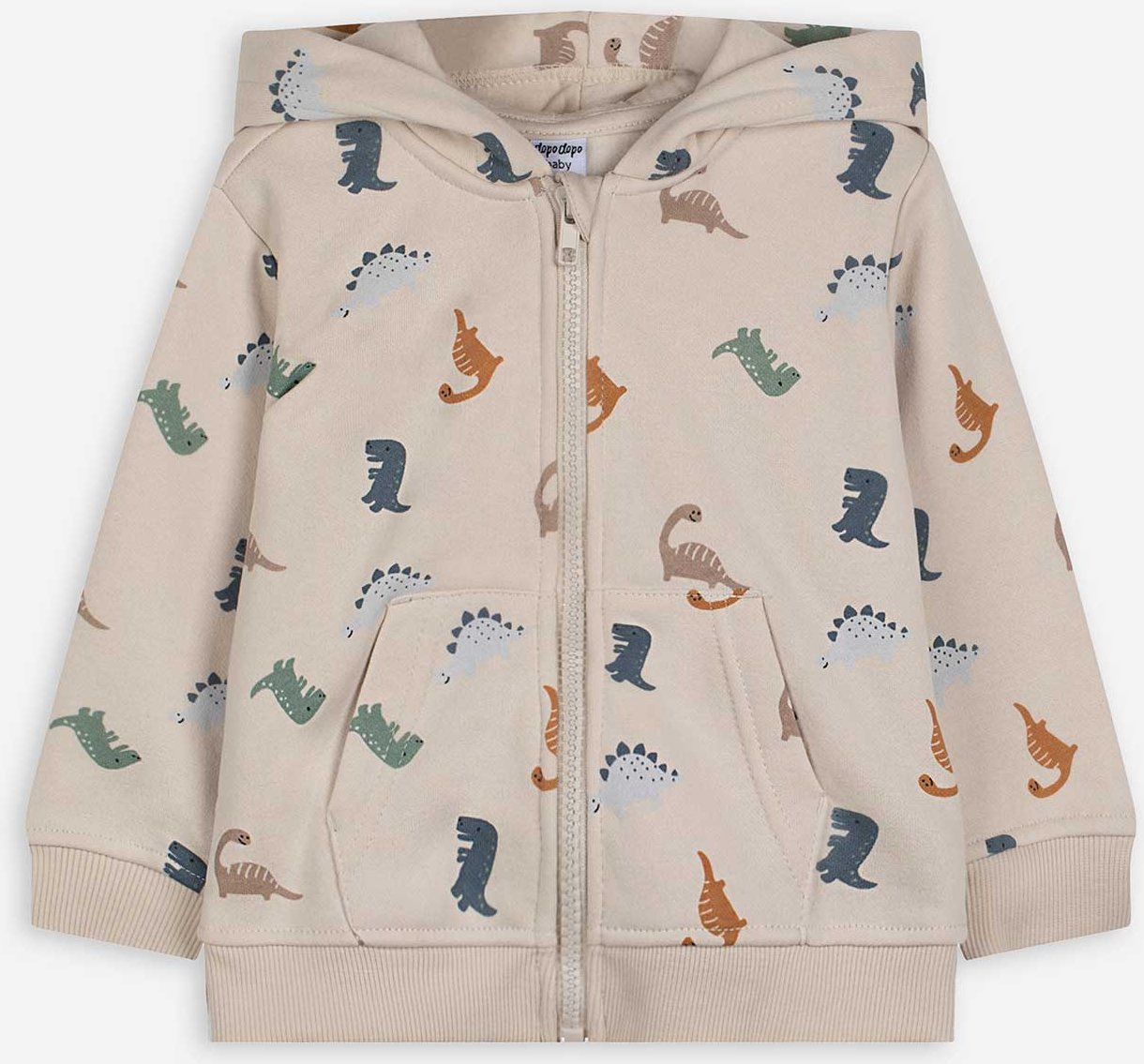 Sweatjacke - Allover-Print - weiß