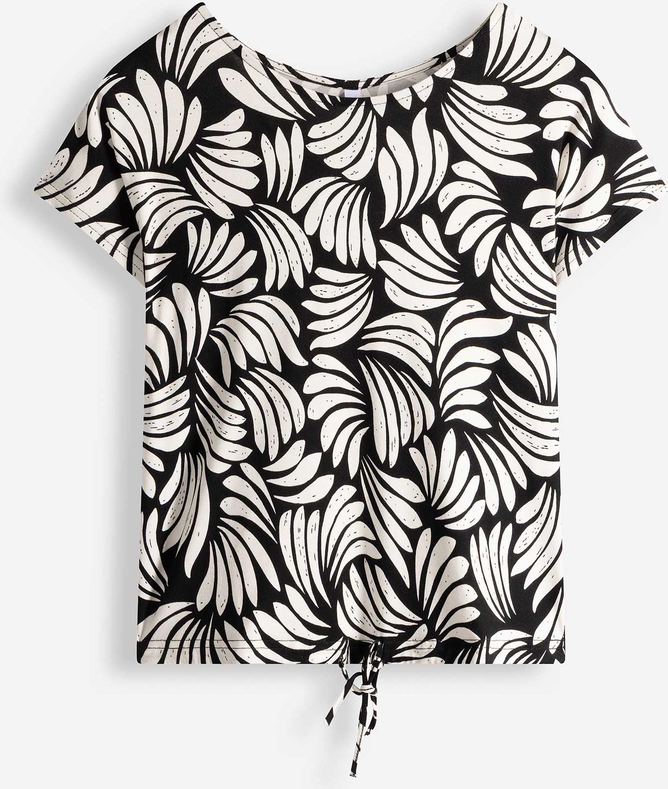 T-Shirt - Florales Muster - schwarz