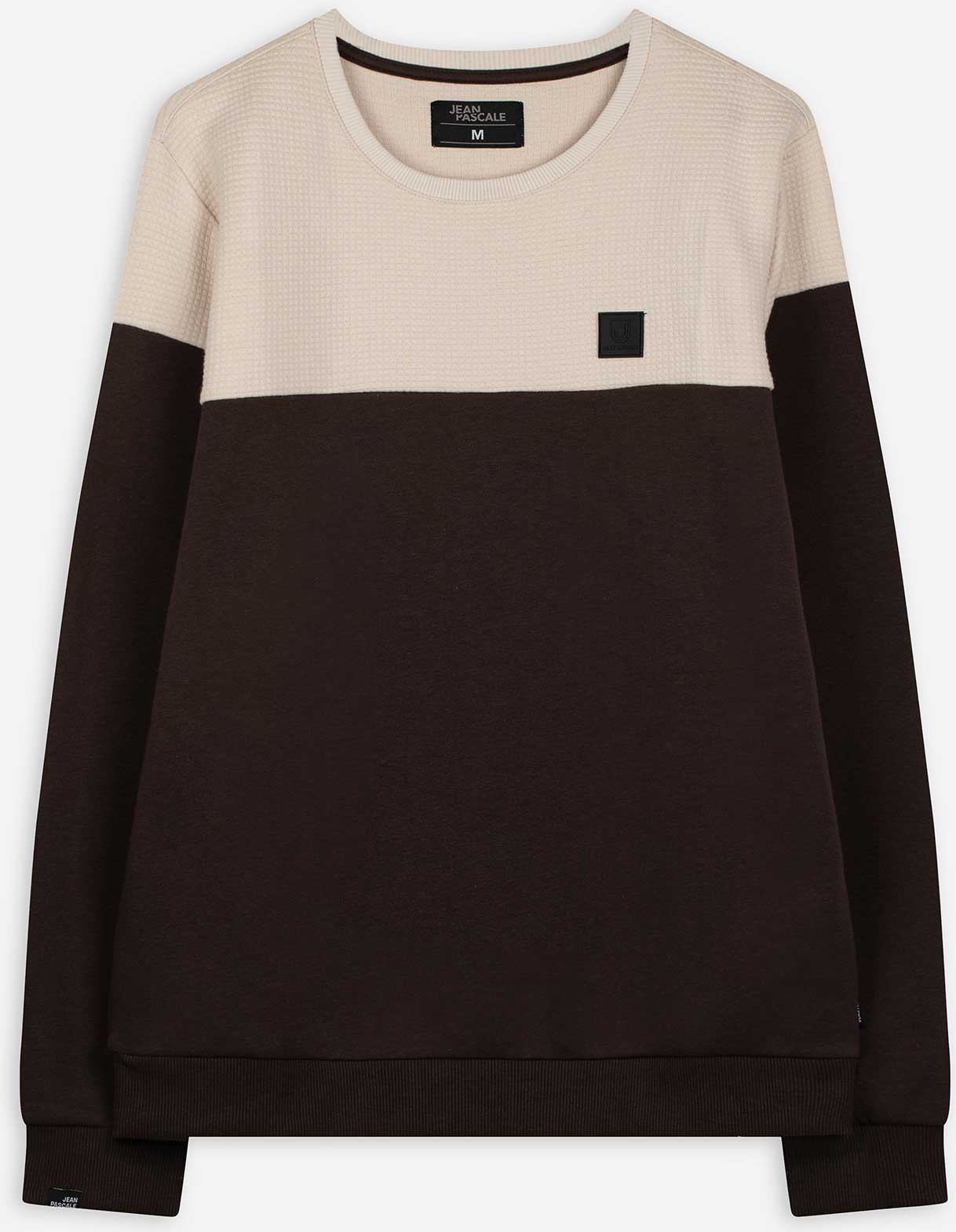 Sweatshirt - Color-Blocking - dunkelbraun