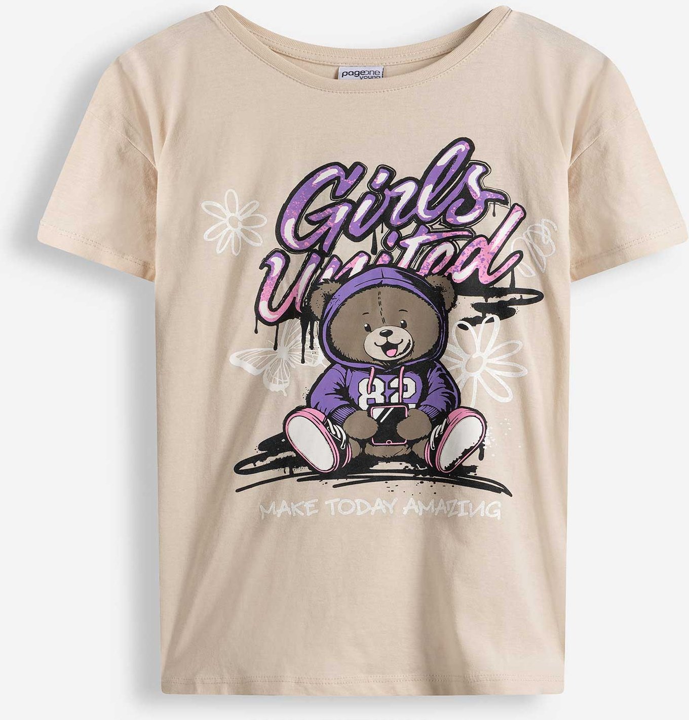 T-Shirt - Frontprint - beige