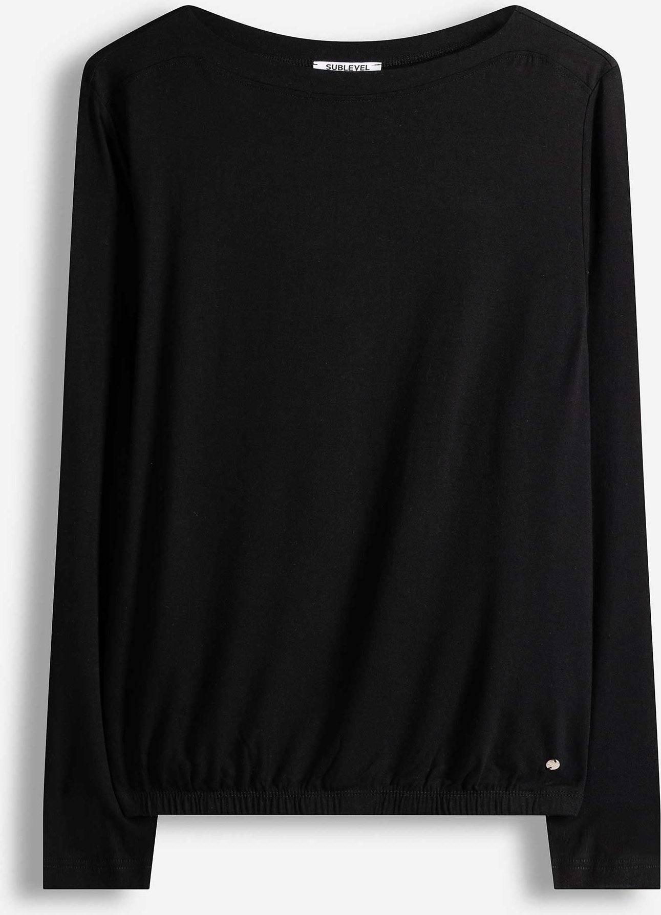 Langarmshirt - einfarbig - schwarz