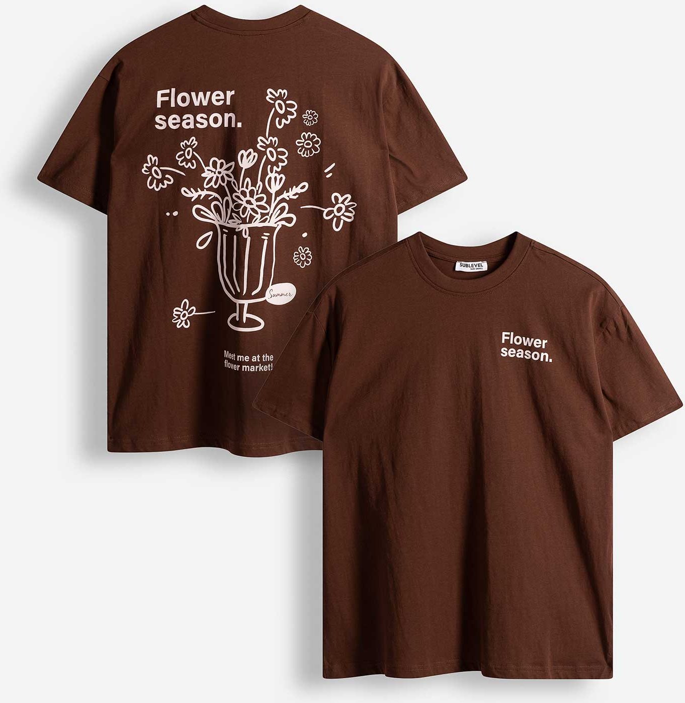 T-Shirt - Print - hellbraun