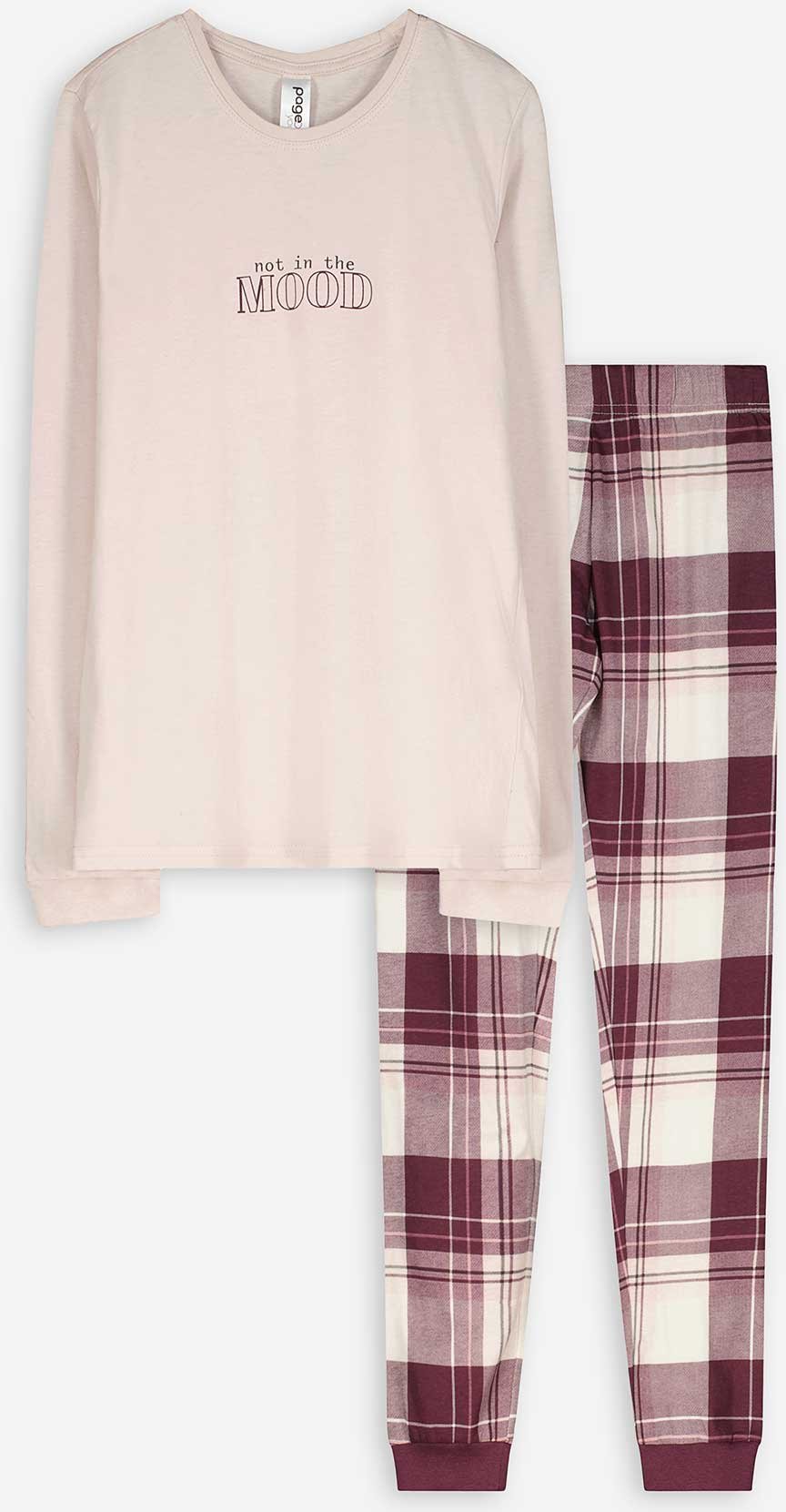 Thumbnail - Pyjama Set aus Shirt und Hose - Allover-Print - bronzefarben